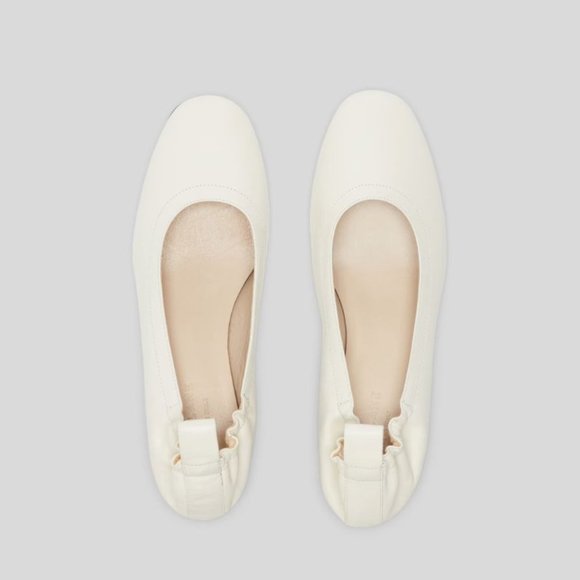 Everlane The Italian Leather Day Heel in Bone Stacked Womens Pumps Shoes - Picture 3 of 15